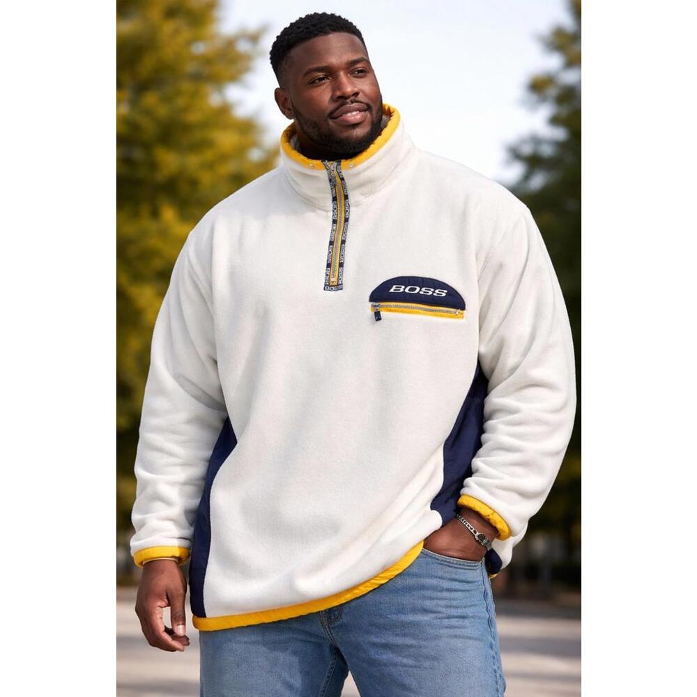 VTG Y2K BOSS FLEECE SWEATER Sz XL Skater Hip Hop Baggy Style